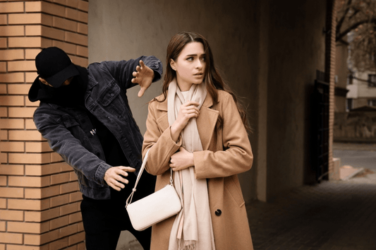 homme vole une femme dans la rue